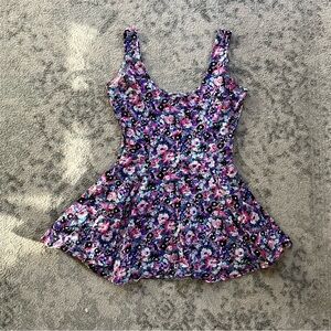 1990s Floral Skater Dress